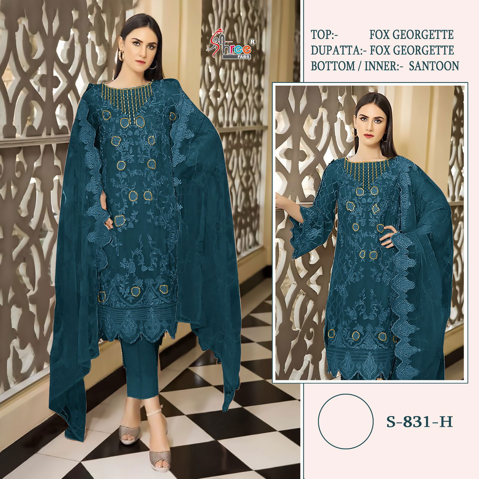  S -831 Shree Fab Georgette Pakistani Suits Catalog